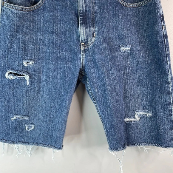 TOMMY HILFIGER Mens Upcycled Cutoffs Jean Shorts Freedom Midwash Distressed 32 - Picture 5 of 11